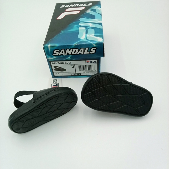 FILA Beyond Evo Black Sandals Infant Size 4 NIB - Picture 6 of 7
